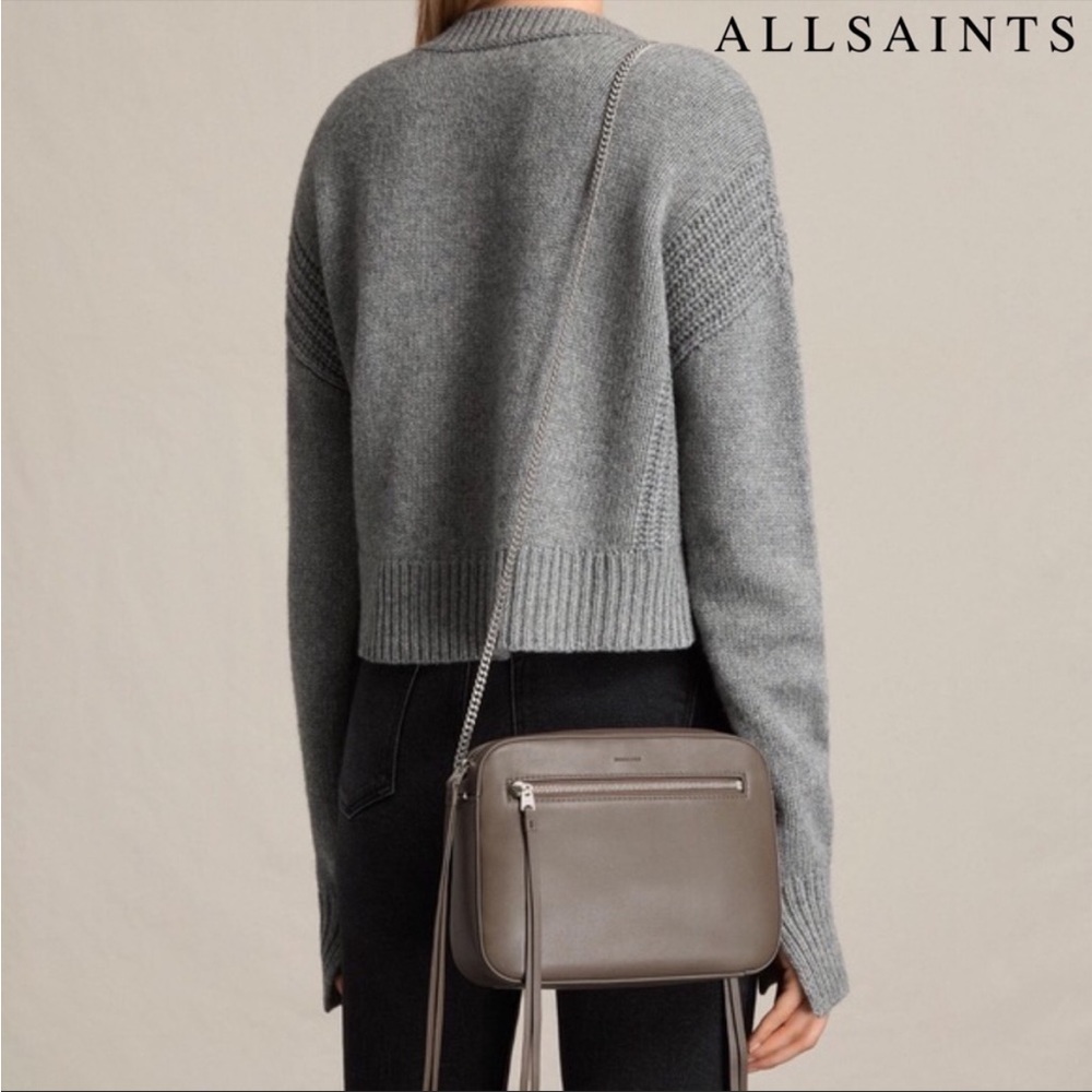 All Saints Fleur De Lis Leather Crossbody Bag